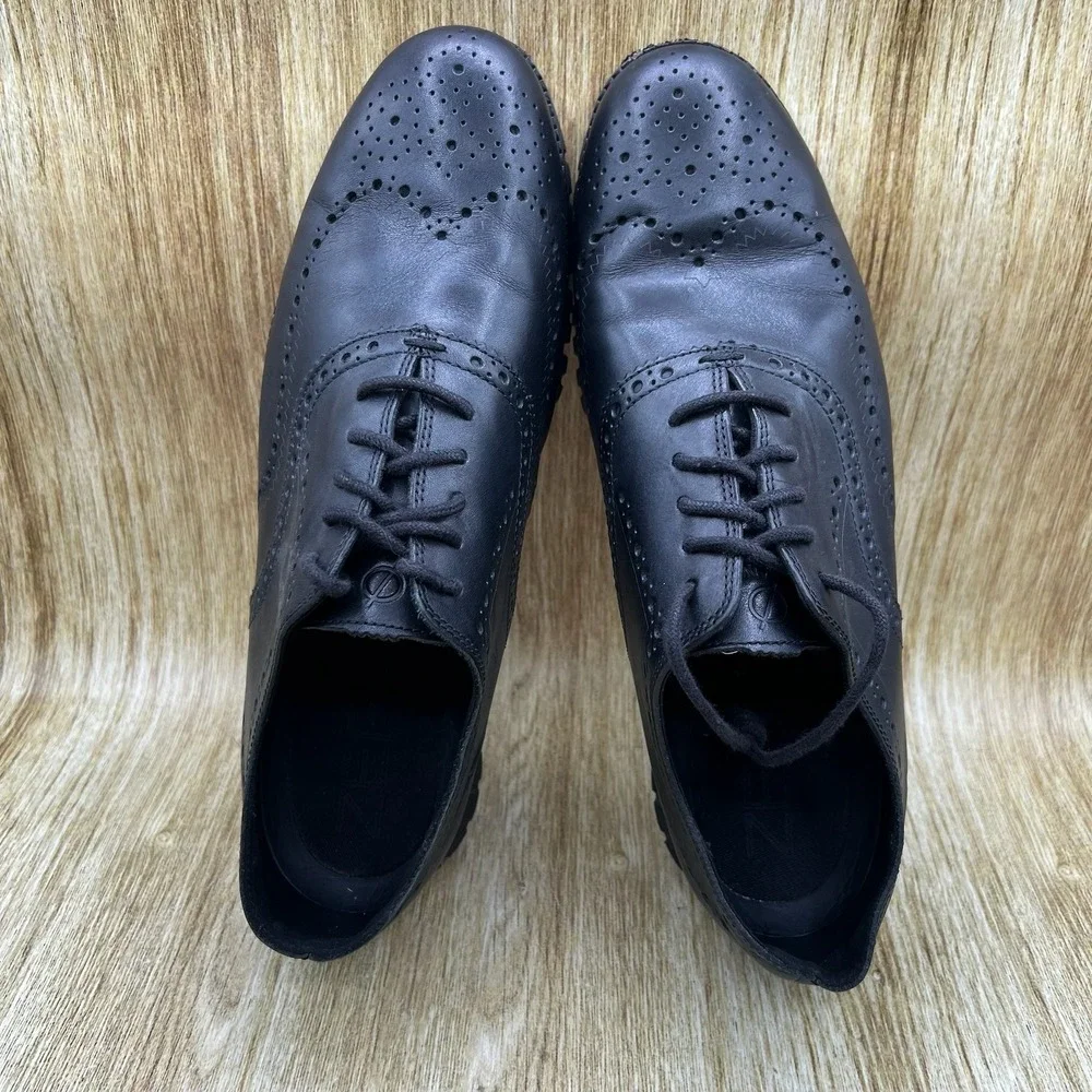 Cole Haan Zerogrand Wingtip Oxford Men's Size 12 W Black Leather Shoes C20719